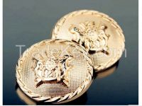 2016 new product gold metal button double lion design button