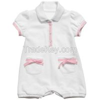 wholesale kids wear solid color cute baby girl rompers