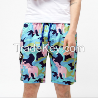 men's beach pants large size quick-drying cotton printed shorts