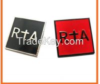 customized square enamel logo metal badge