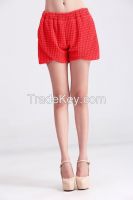 summer red shorts for young lady