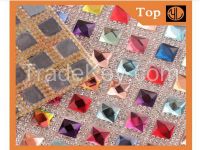 2016 Factory direct garments accessories with rhinestone mesh trimmings