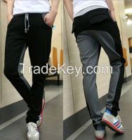 wholesale splicing color cotton men sports trousers