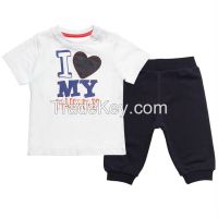 100% cotton child clothes for bay boys t shirts and short sets