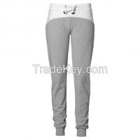 100% cotton high quality colour combination drawstring women's sport pants