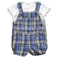 wholesale blue baby overalls with blank white t shirt for baby boy