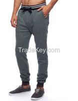 100% polyester new style striped waist mens sweat pants with elastic leg opening