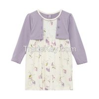 OEM new arrival cotton baby dress with mock 2pc long sleeve dress