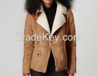 High quality pigskin leather sexy ladies leather coats jacket