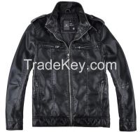 lastest fashion spring thin fit moto handsome faux lather jacket men