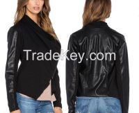 Black women coat jacket girls fahsion winter jacket coat guangdong wholesale cardigan coat