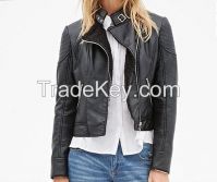 Wholesale pu fashion women leather winter motorbike jacket