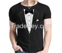 New Novelty Tuxedo T-Shirt Retro Tie Funny Round Neck Top Cotton Casual Fitness men t shirt sale