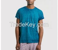Men's Blue Double Dye Roller blank dri fit t-shirts wholesale