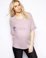 blank maternity t shirt with rolled sleeves