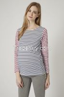 Contrast Stripe long sleeves wholesale maternity clothes