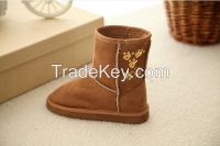 Best warm suede fabric button children shoes