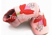 sweet soft sole flower design baby leather moccasins