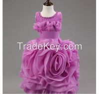 Best selling fashion boutique vintage style chiffon princess girls free prom dress