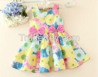 New 2016 girl dress floral kids clothes girls casual dresses fashion design children clothing princess summer dress