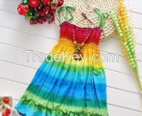 3-12T New Summer 8 Style Girls Dress Fashion Knee-length Beach Dresses For Girls Sleeveless Bohemian Children Dresses