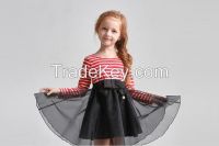 Baby Girls Striped Gauze Tutu Dress Skirt Princess Clothes Manufacturer OEM ODM Factory