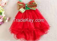 Big bowknot baby girl party dress children girl pretty dresses wholesale