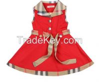 Summer Style Baby Girls Sleeveless Dresses England Style Brand dress For 2-6Yrs Kids Plaid Dress Children Clothes Dresses