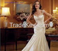 Charming Crystal Cap Sleeve Pleated Ivory Floor Length Wedding Dresses