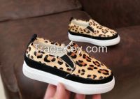 spring 2016 fashion leopard print children shoes artificial wool boys girls shoes