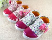 cute princess canvas children shoes outdoor sport casual boys girls shoes with bowknot