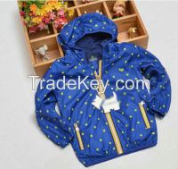 2016 Fashion boys coats top autumn short style color matched spot printed fashion boys coats