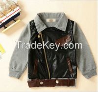 Fashion cool boys coats autumn style new design color matched fur zipper boys coats