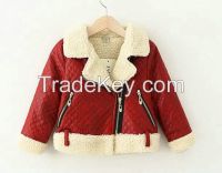 european kids coat lapel thick girls cashmere coat