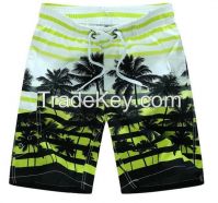 2016 Eco-friendly 4-way stretch coconut trees print board shorts