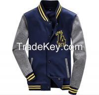 Customized baseball jacket for men with embrodiery or logo printing