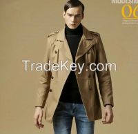 Fancy new designed mens wind coat double breast trench coat