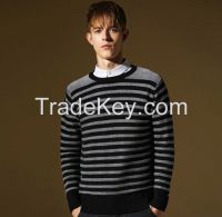 Western men's fashion knitted sweater men's striped sweater