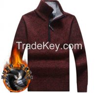 Fashion designs men's winter turtleneck sweater very warm fleece sweater