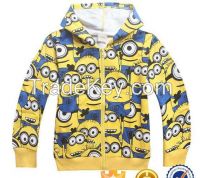 Hot sale cute design winter hoodies for boys zip up 100% cotton sweatshirts