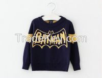 children clothing factory new design kids boy Cartoon letters printed winter sweater