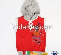 Wholesale children pullover cheap casual boys sleeveless hoodies for baby