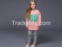 Children Crew Neck Long Sleeves Jersey Sweatshirts For Girls