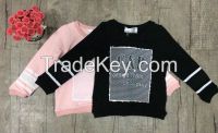 girls fleece cut and sew embroidery sweatshirt