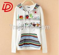 Spring Wholesale Crewneck Sweatshirt Colourful Pullover Fleece Hoodie With Hood Pattern Hoody