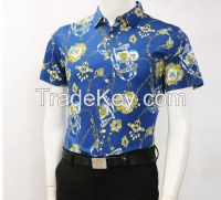 New Custom printed design for men short sleeves shirt on summer