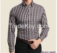 Men flannel plaids casual shirt made in China white and black strips