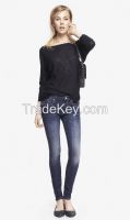 Wholesale ladies tight jeans top design