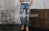 narrow bottom denim jeans new fashion jeans pants ripped jeans men