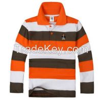 New Colourful fashionable cotton boys Yarn Dyed polo shirt with Long Sleeves 2016 for wholesale